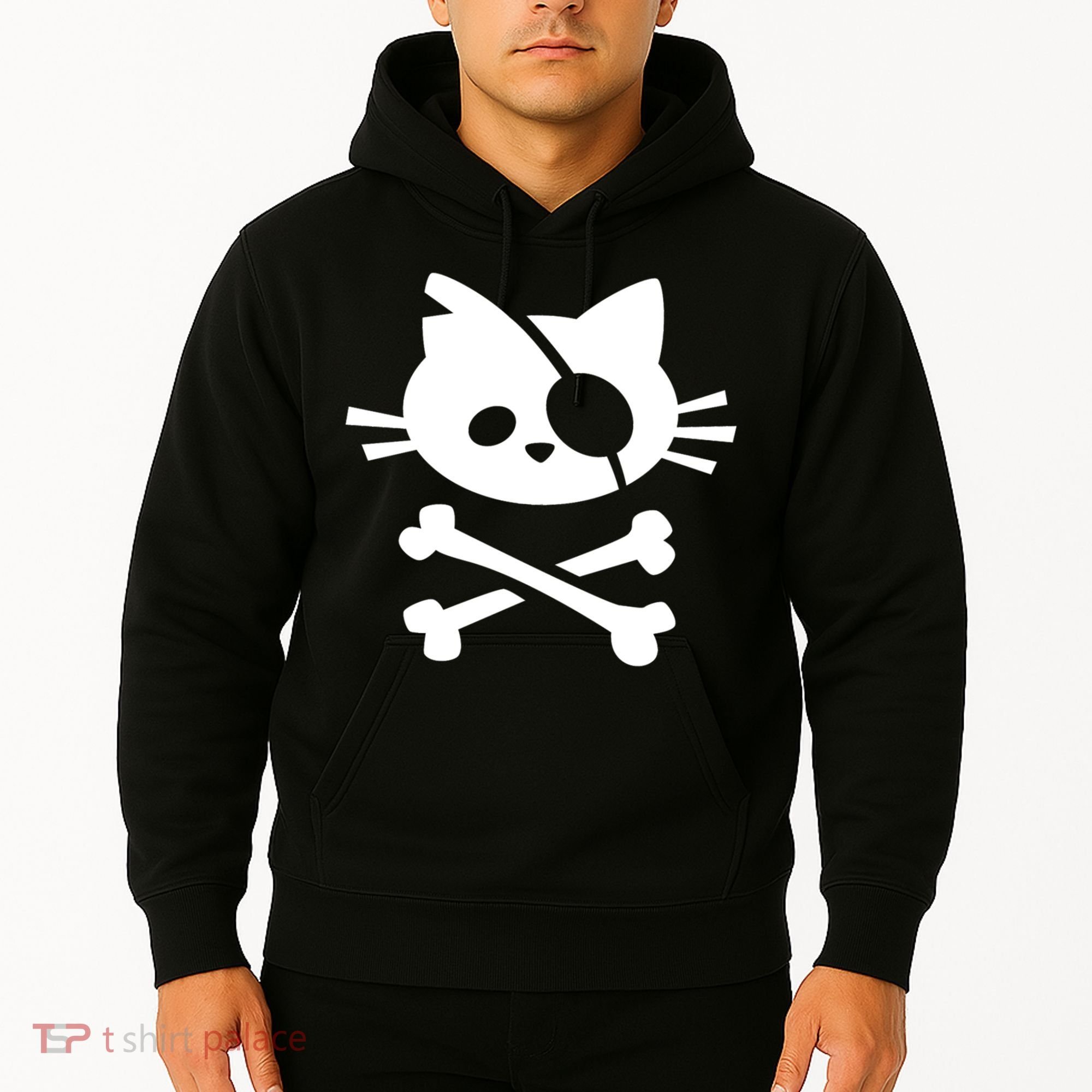 Cute Pirate Cat Skull And Crossbone Hoodie