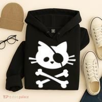 Cute Pirate Cat Skull And Crossbone Hoodie thumb 4
