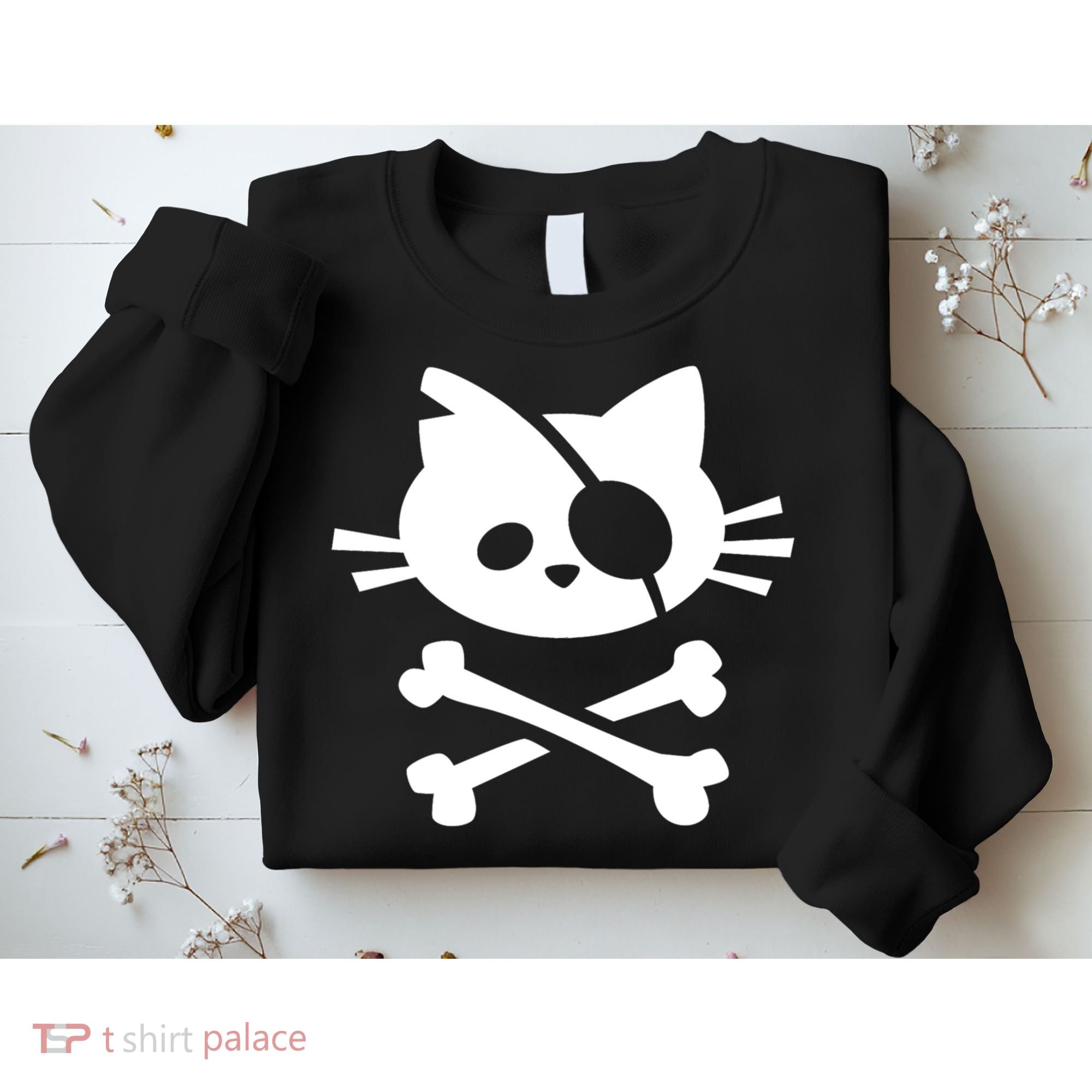 Cute Pirate Cat Skull And Crossbone Sweatshirt