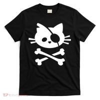 Cute Pirate Cat Skull And Crossbone T-Shirt thumb 0
