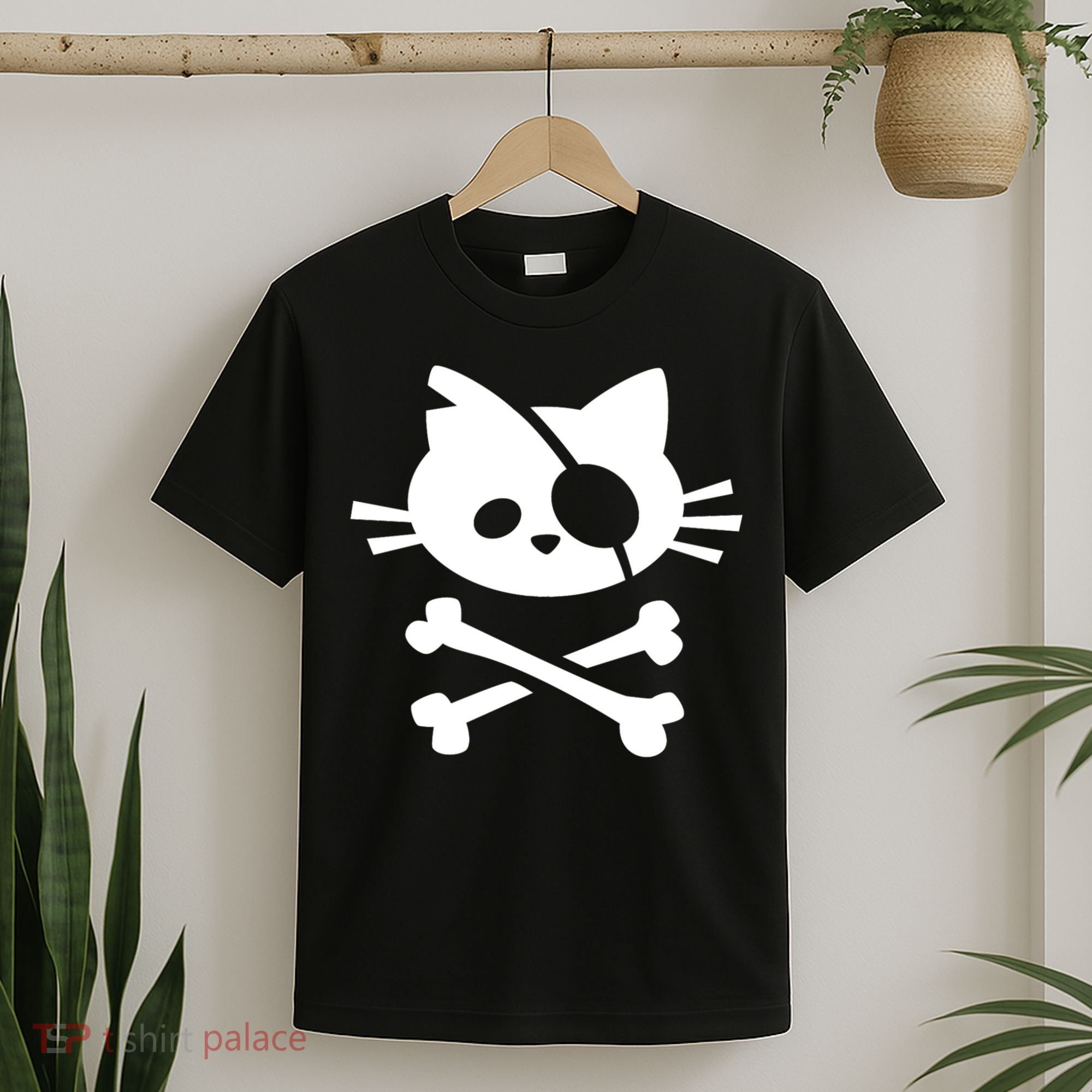 Cute Pirate Cat Skull And Crossbone T-Shirt
