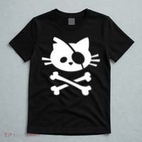 Cute Pirate Cat Skull And Crossbone T-Shirt thumb 5