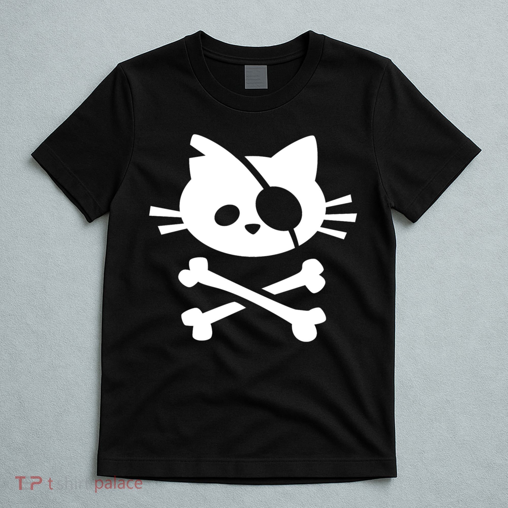 Cute Pirate Cat Skull And Crossbone T-Shirt