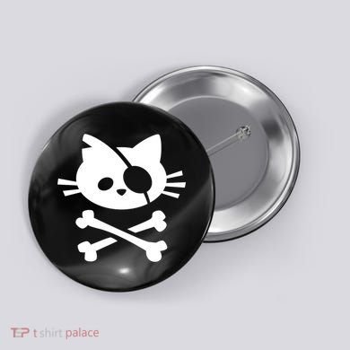 Cute Pirate Cat Skull And Crossbone Button
