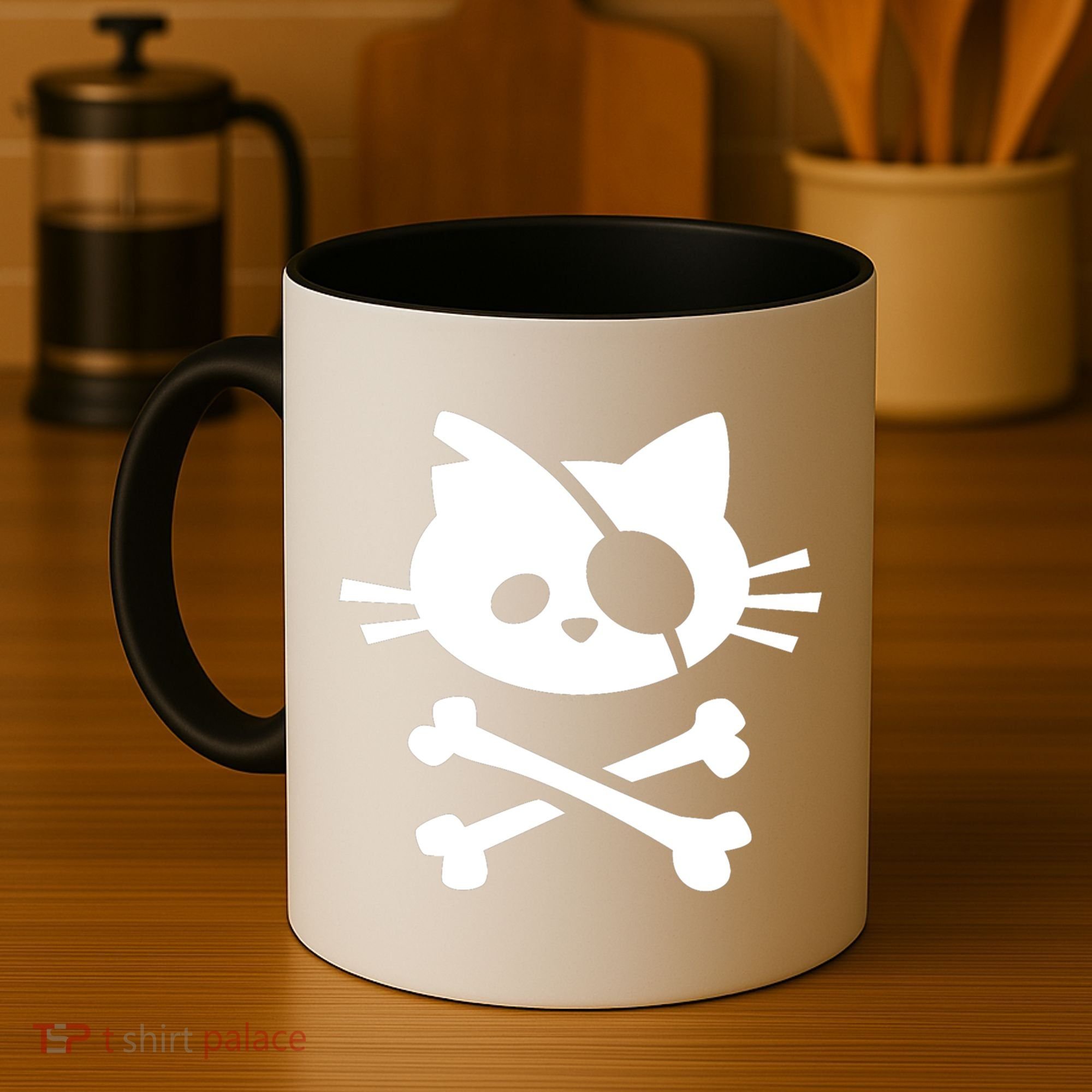 Cute Pirate Cat Skull And Crossbone Coffee Mug