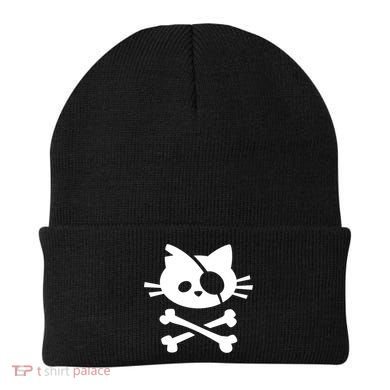 Cute Pirate Cat Skull And Crossbone Beanie