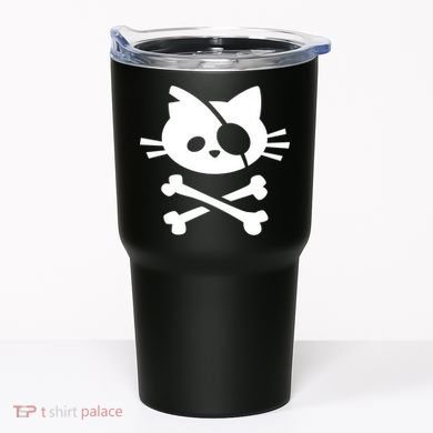 Cute Pirate Cat Skull And Crossbone Tumbler