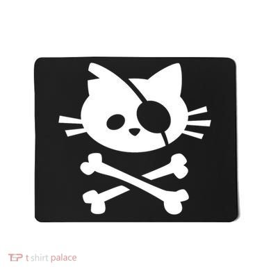 Cute Pirate Cat Skull And Crossbone Mousepad