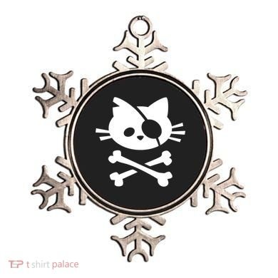 Cute Pirate Cat Skull And Crossbone Ornament