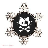 Cute Pirate Cat Skull And Crossbone Ornament thumb 0