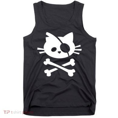 Cute Pirate Cat Skull And Crossbone Tank Top
