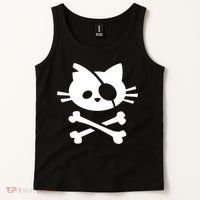 Cute Pirate Cat Skull And Crossbone Tank Top thumb 2