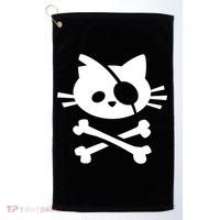 Cute Pirate Cat Skull And Crossbone Golf Towel thumb 0