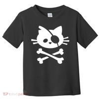 Cute Pirate Cat Skull And Crossbone Toddler T-Shirt thumb 0