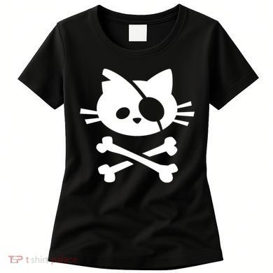 Cute Pirate Cat Skull And Crossbone Women's T-Shirt