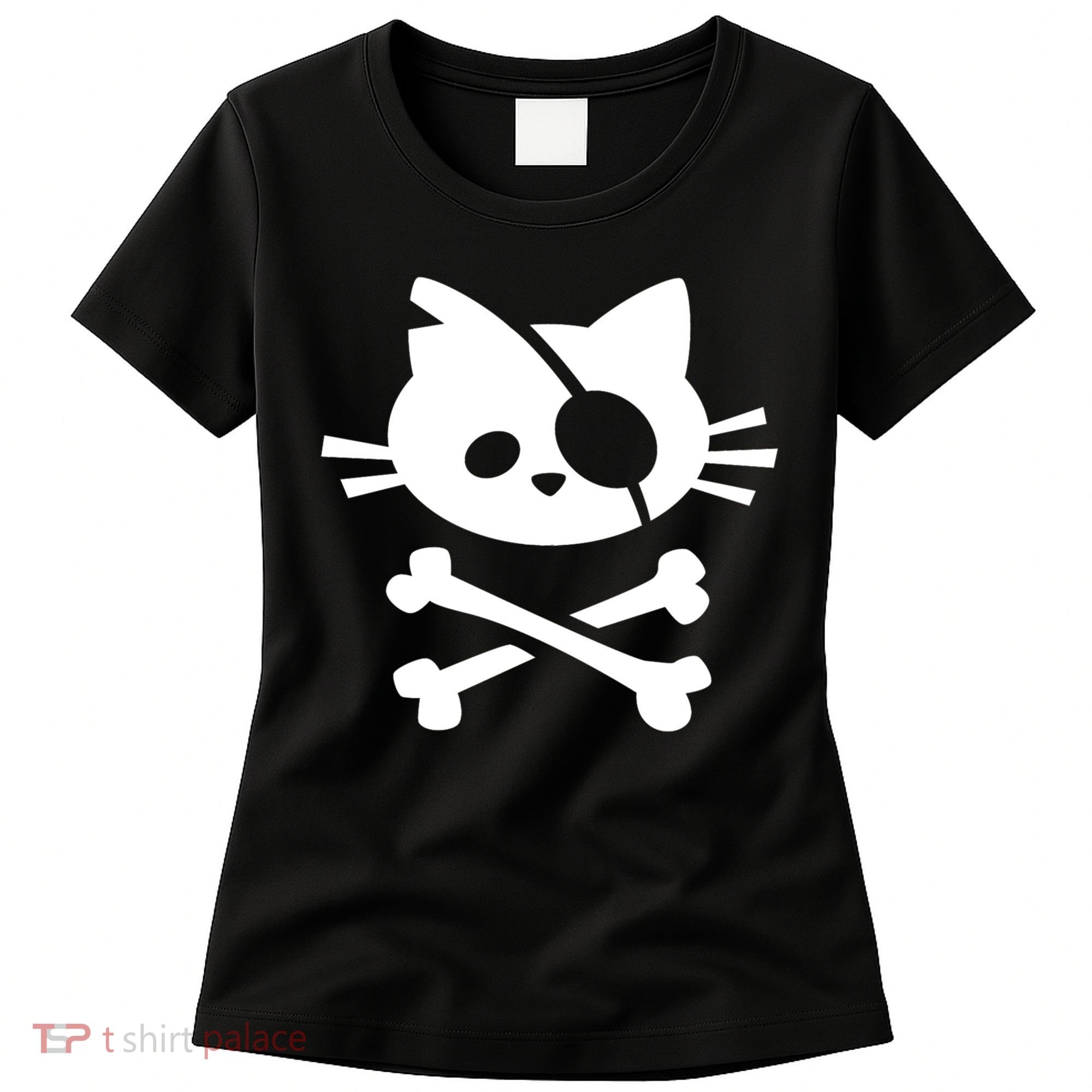 Cute Pirate Cat Skull And Crossbone Women's T-Shirt
