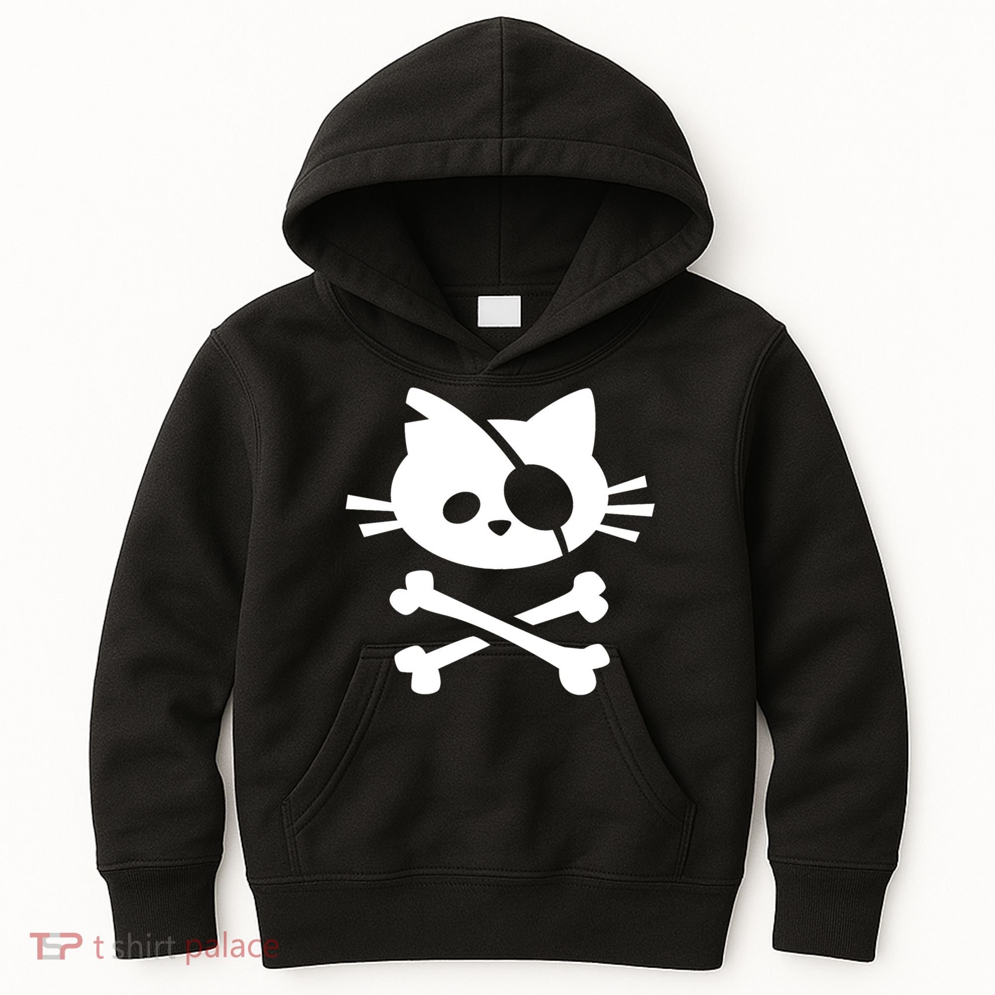 Cute Pirate Cat Skull And Crossbone Kids Hoodie