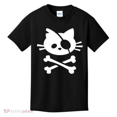 Cute Pirate Cat Skull And Crossbone Kids T-Shirt