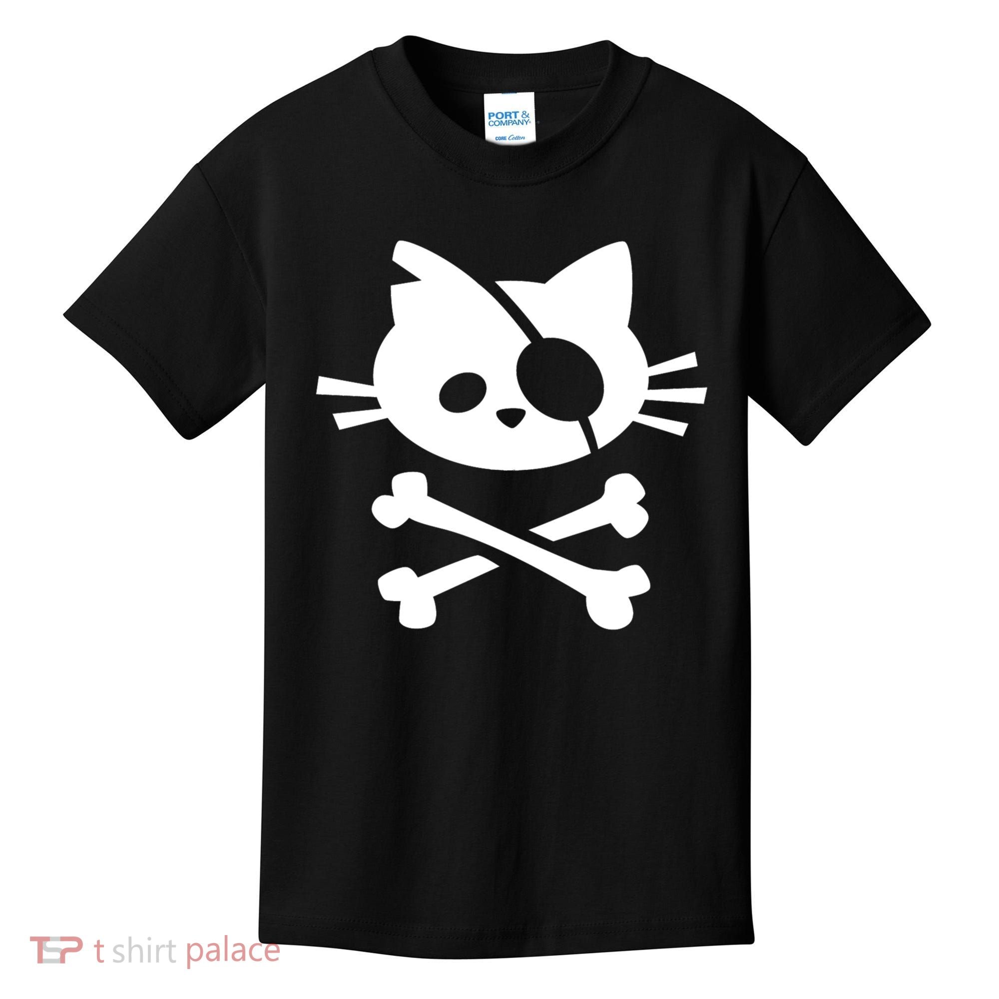 Cute Pirate Cat Skull And Crossbone Kids T-Shirt