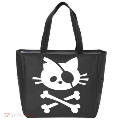 Cute Pirate Cat Skull And Crossbone Tote Bag