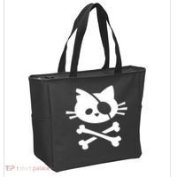 Cute Pirate Cat Skull And Crossbone Tote Bag thumb 2