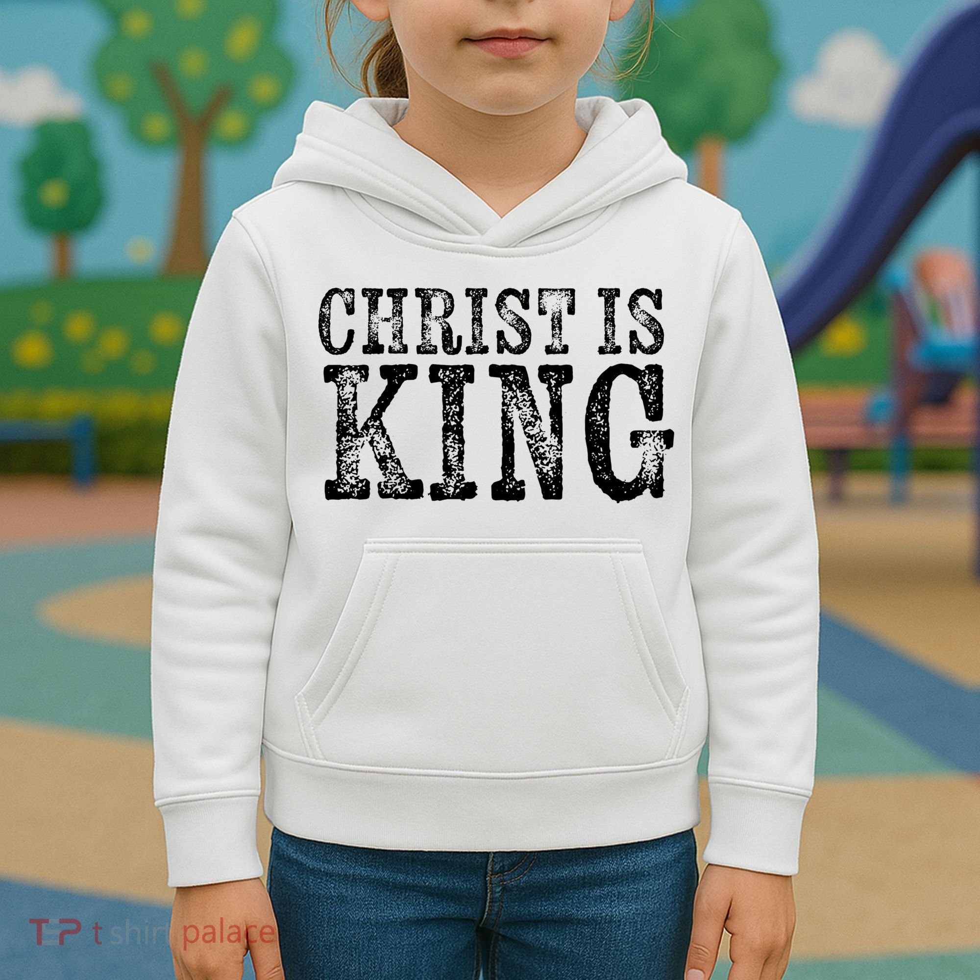 Christian Political Christ Is King Kids Hoodie