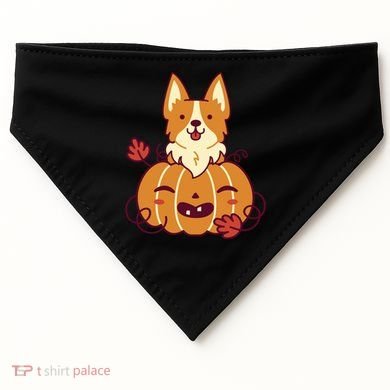 Cute Pumpkin Corgi Dog Halloween USA-Made Doggie Bandana