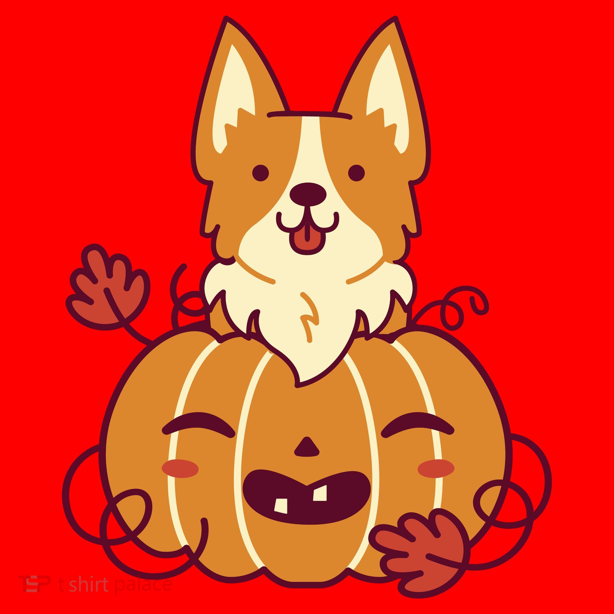 Cute Pumpkin Corgi Dog Halloween Santa Hat