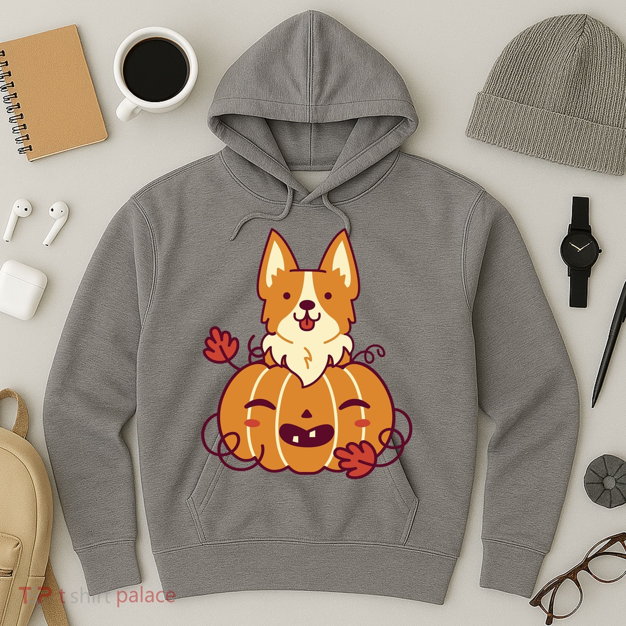 Cute Pumpkin Corgi Dog Halloween Hoodie