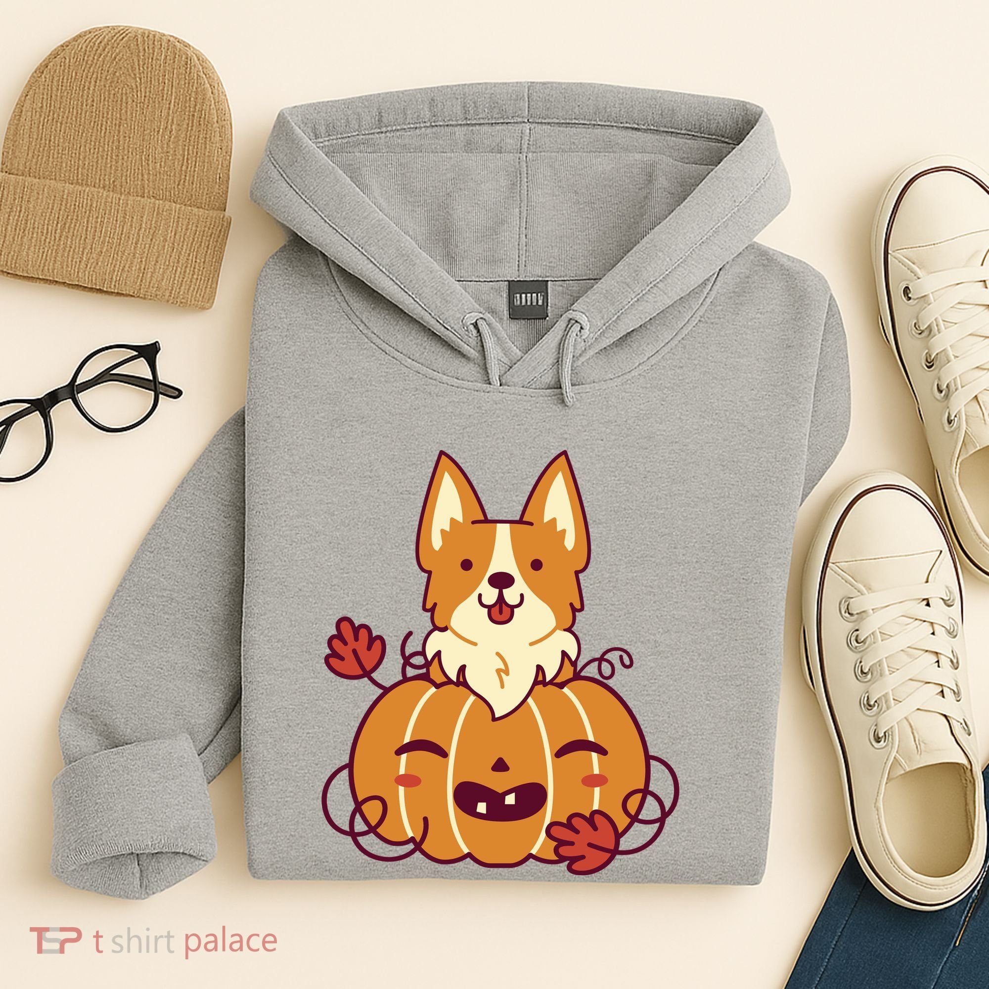 Cute Pumpkin Corgi Dog Halloween Hoodie