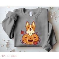 Cute Pumpkin Corgi Dog Halloween Sweatshirt thumb 2