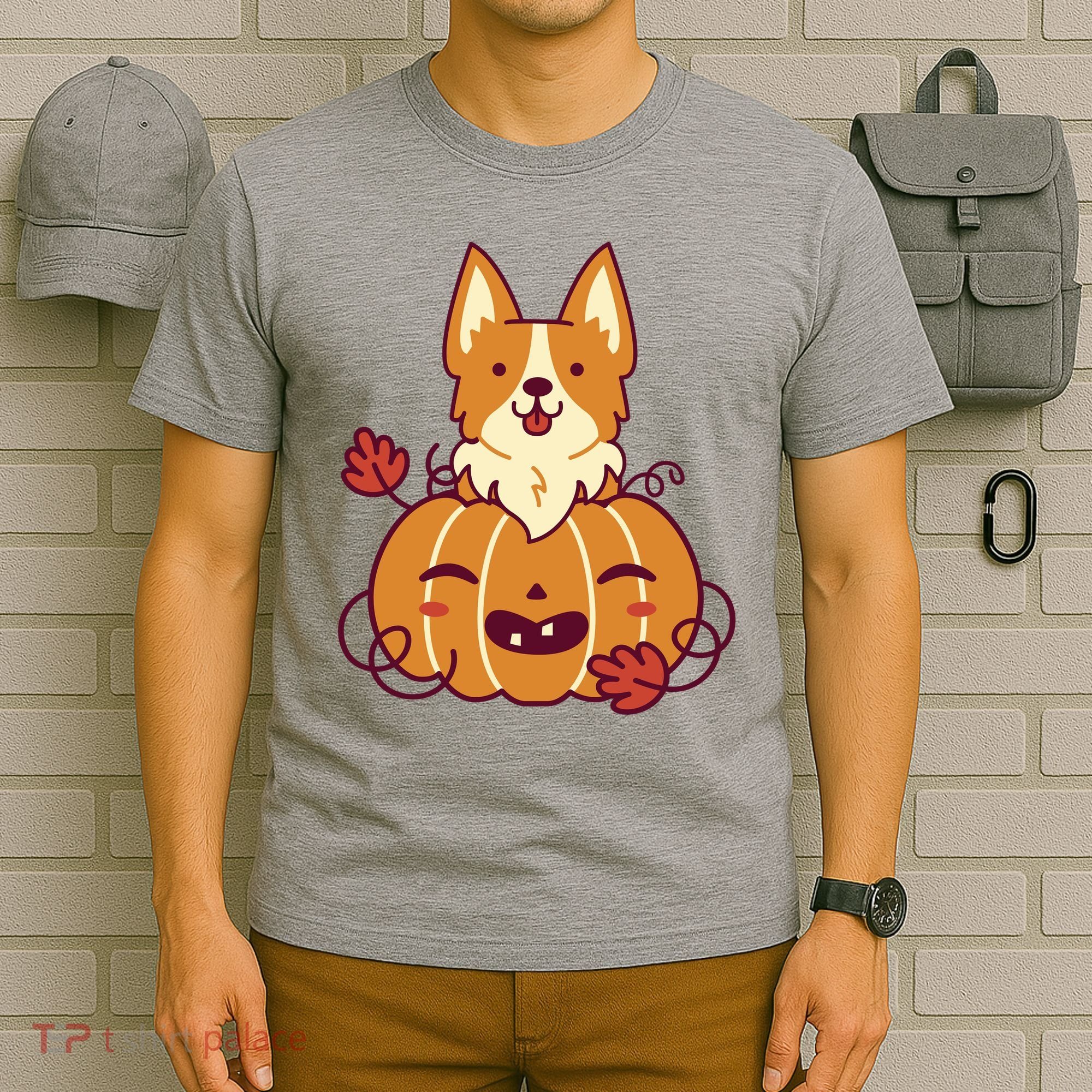 Cute Pumpkin Corgi Dog Halloween T-Shirt