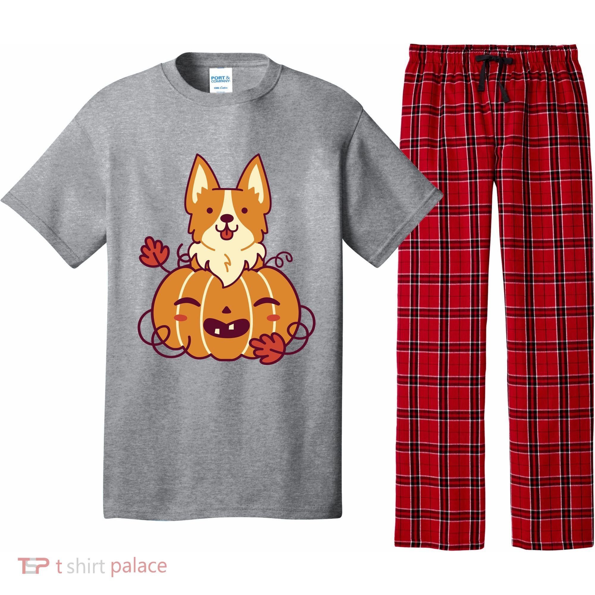Cute Pumpkin Corgi Dog Halloween Pajama Set
