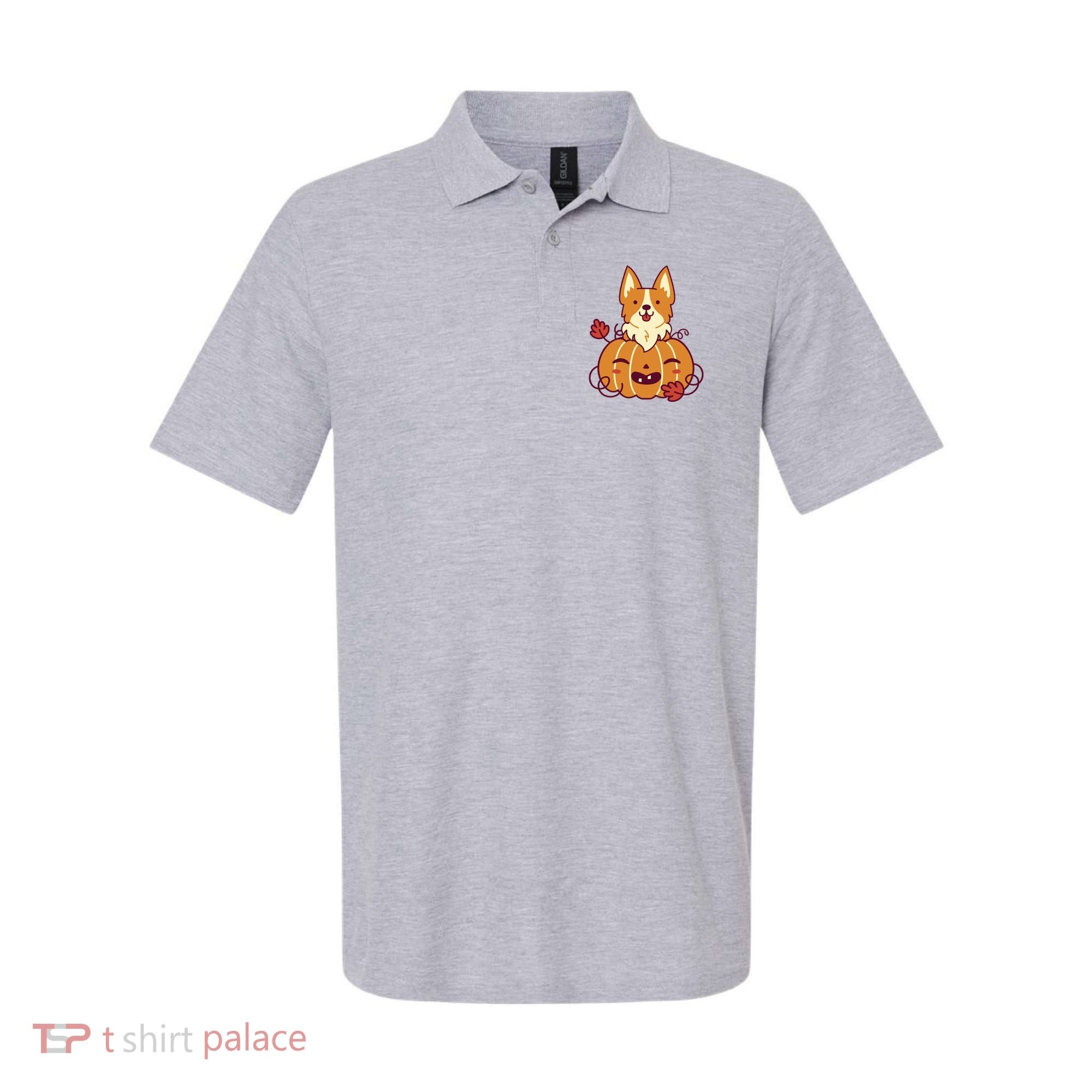 Cute Pumpkin Corgi Dog Halloween Polo