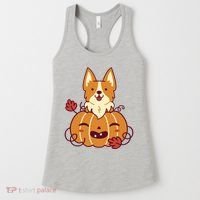 Cute Pumpkin Corgi Dog Halloween Women's Tank Top thumb 0