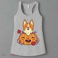 Cute Pumpkin Corgi Dog Halloween Women's Tank Top thumb 3