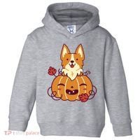 Cute Pumpkin Corgi Dog Halloween Toddler Hoodie thumb 0
