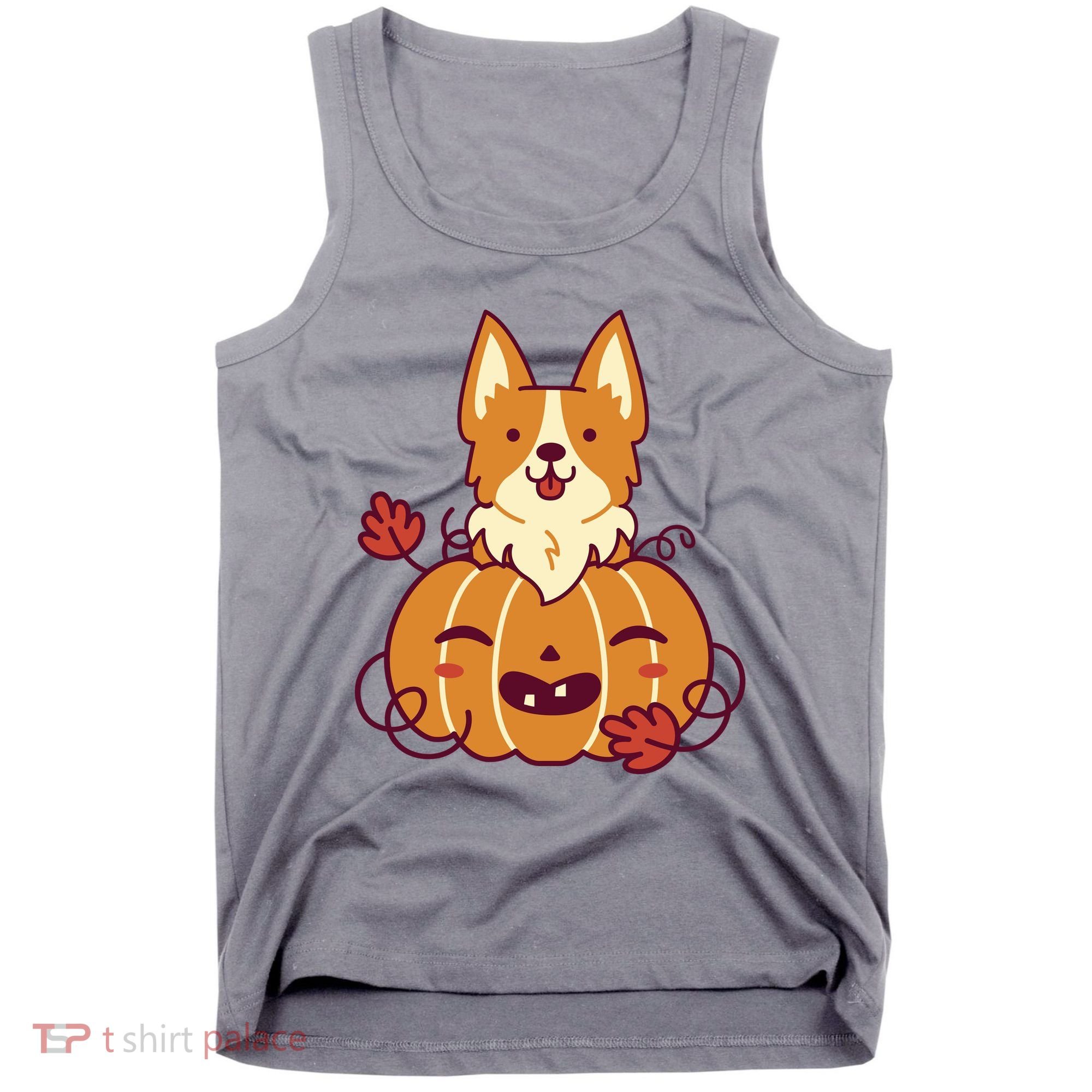 Cute Pumpkin Corgi Dog Halloween Tank Top