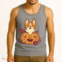 Cute Pumpkin Corgi Dog Halloween Tank Top thumb 3