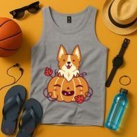 Cute Pumpkin Corgi Dog Halloween Tank Top thumb 4