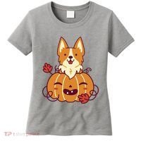 Cute Pumpkin Corgi Dog Halloween Women's T-Shirt thumb 0