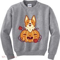 Cute Pumpkin Corgi Dog Halloween Kids Sweatshirt thumb 0