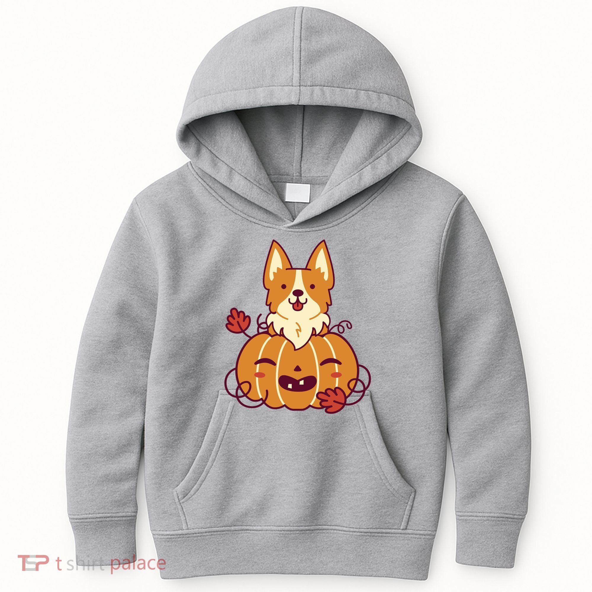 Cute Pumpkin Corgi Dog Halloween Kids Hoodie