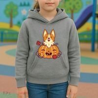 Cute Pumpkin Corgi Dog Halloween Kids Hoodie thumb 3