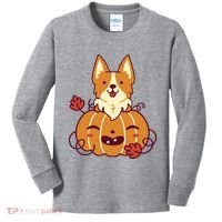 Cute Pumpkin Corgi Dog Halloween Kids Long Sleeve Shirt thumb 0