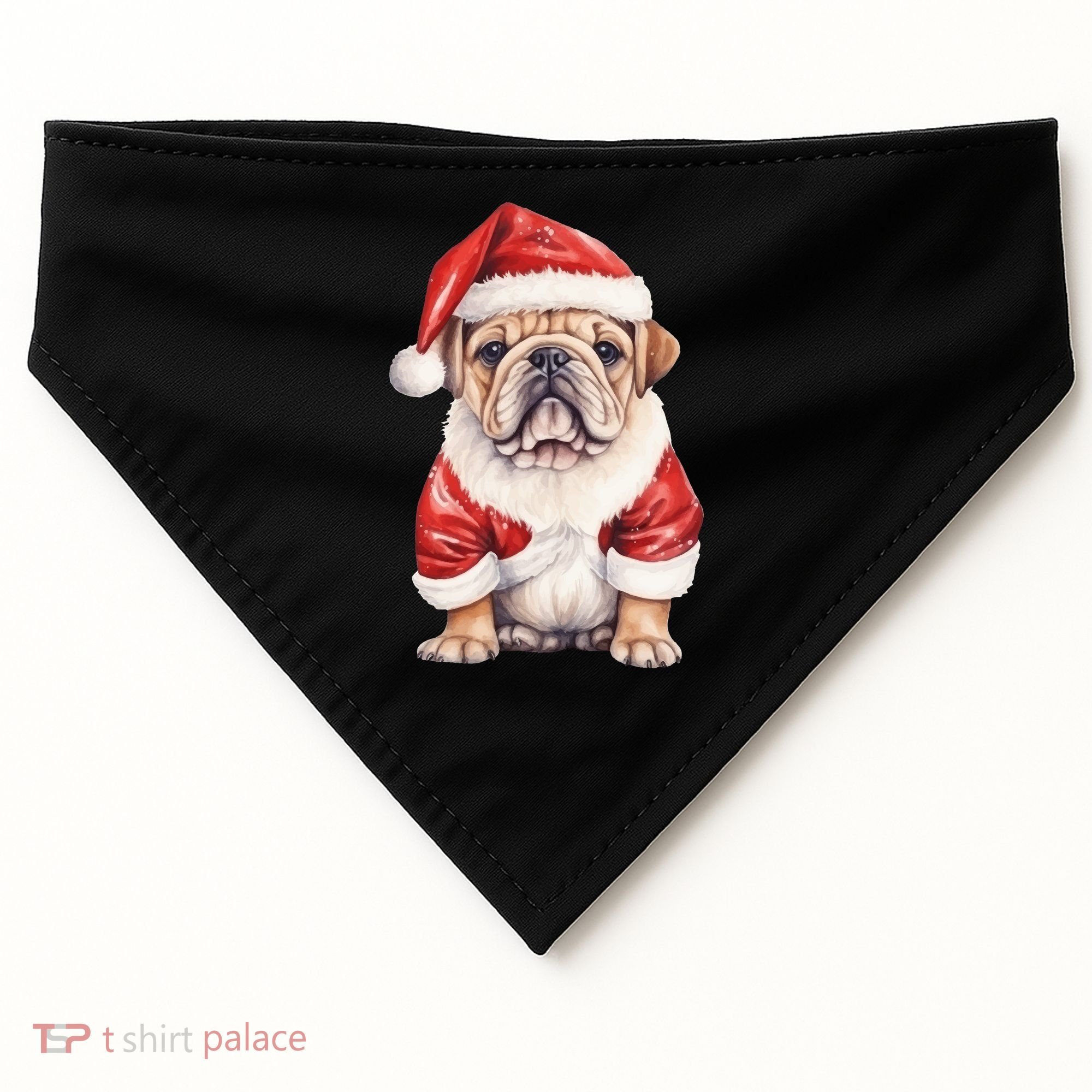 Christmas Pug Dog Cute Holiday USA-Made Doggie Bandana