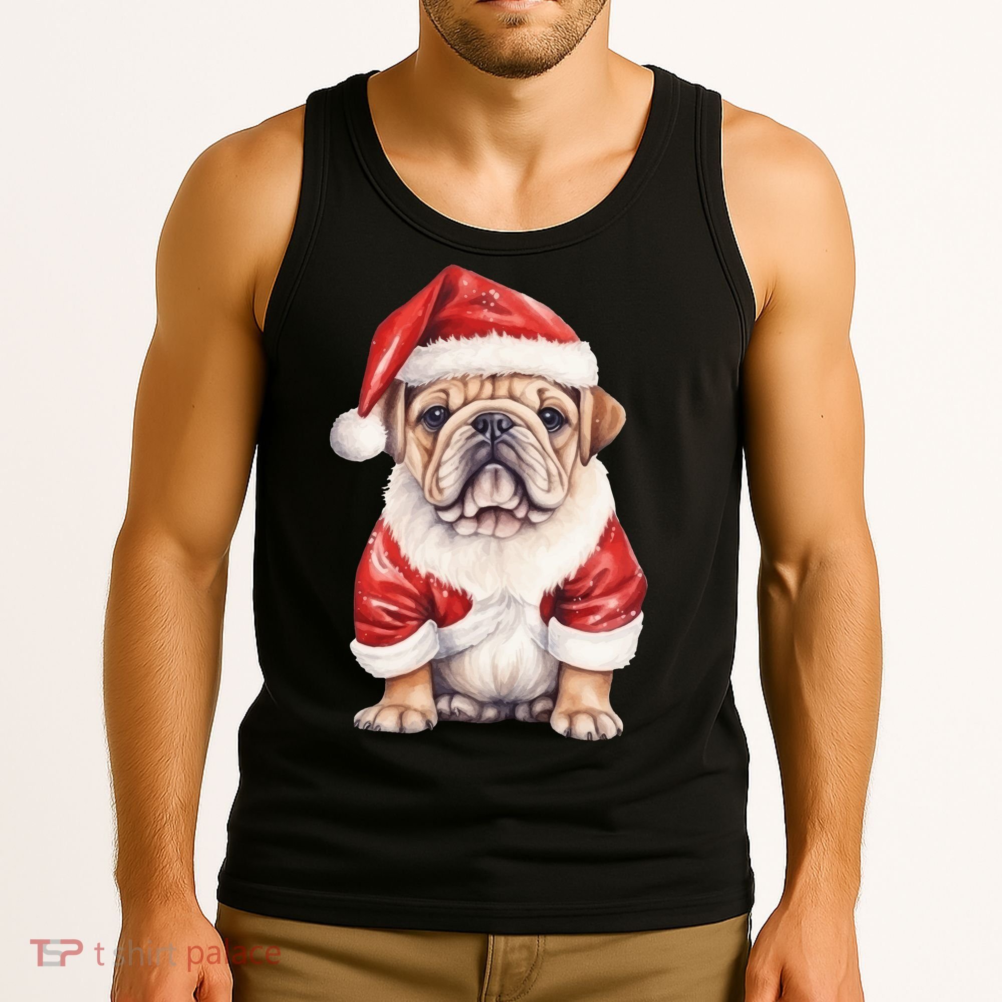 Christmas Pug Dog Cute Holiday Tank Top
