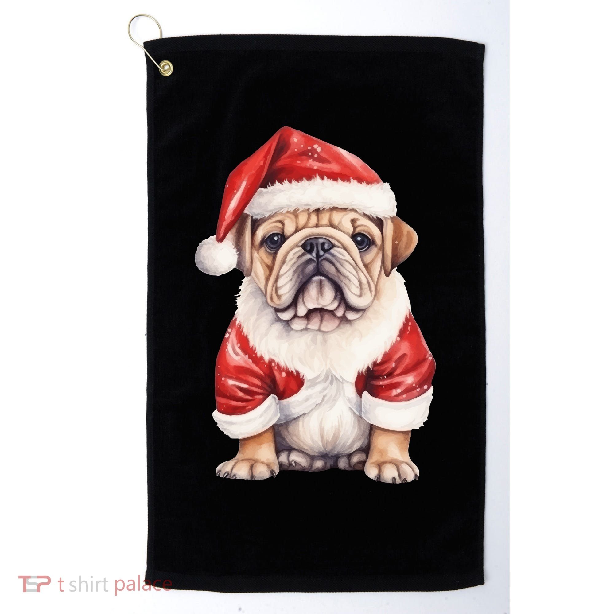 Christmas Pug Dog Cute Holiday Golf Towel