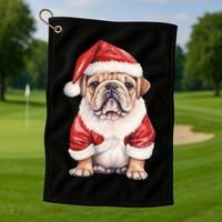 Christmas Pug Dog Cute Holiday Golf Towel thumb 1