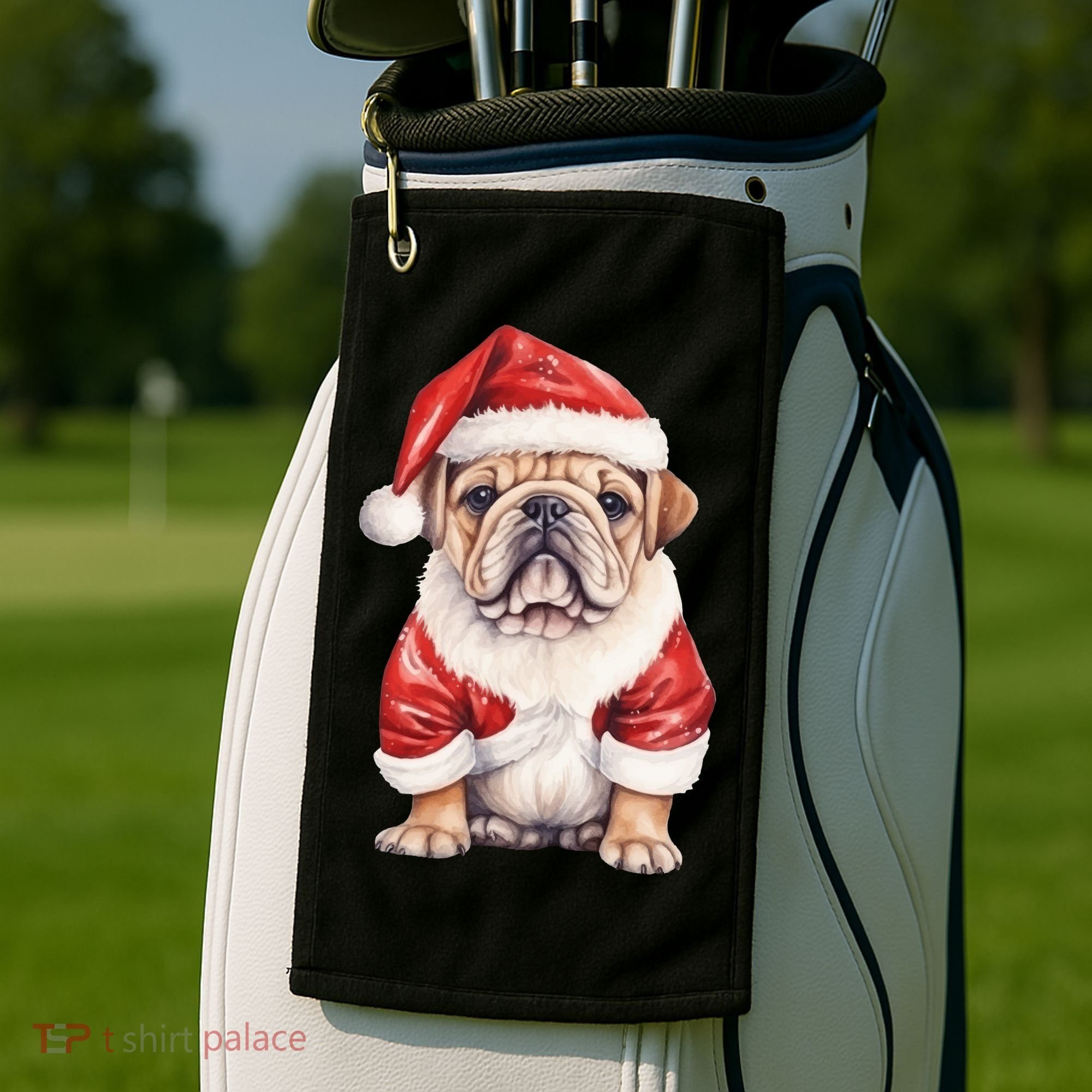 Christmas Pug Dog Cute Holiday Golf Towel